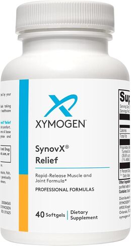 XYMOGEN SynovX Relief - Joint Support Supplement with Boswellia Serrata Extract + Turmeric - Muscle and Joint Relief Supplements - Vegan, Gluten Free and Non GMO (40 Softgels) in Saudi Arabia