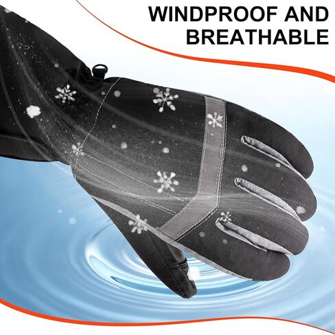 QILOVE Battery Heated Gloves for Men Women Hand Warmer Gloves with Battery Compartment Waterproof Ski Gloves Touchscreen for Skiing, Cycling, Motorcycle, Hiking in Kuwait