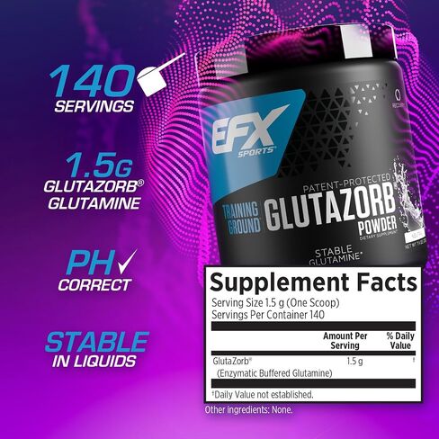 EFX Sports Training Ground Glutazorb Caps | Highly Concentrated, pH Correct Glutamine Pill Supplement | Digestion & Immune Support | 60 Servings, 120 Capsules in Saudi Arabia