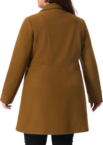 Agnes Orinda Women's Plus Size Coat A-Line Peter Pan Collar Double Breasted Fall Winter Peacoat in Kuwait