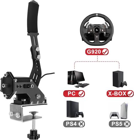 ترقية فرملة اليد USB 2 في 1 64 بت لـ G920 المتوافقة مع نظام Xbox/Xbox series S/Xbox series X + PC لألعاب السباق المحاكاة مع مستشعر القاعة غير المتصل (أسود) in Kuwait