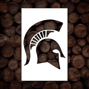 Stencil Spartan Spartans Helmet Michigan State Michigan Pumpkin Stencil Stencils Teams Michigan State Stencil Spartan Helmet Stencil Spartan Spray Paint Large Michigan State Logo MSU Stencil 11x8.5