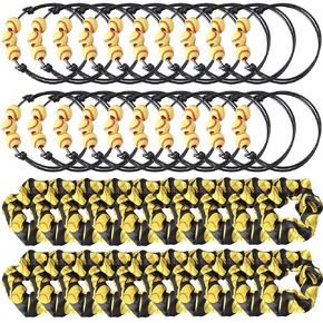 40 Pcs Softball Charm Bracelets and Sport Hairbands Set - Adjustable Inspirational Softball Beads Wristband Softball Scrunchies -Softball Theme Bracelets Hair Ties for Athlete Teens Adults