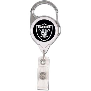 WinCraft NFL Oakland Raiders Retractable Premium Badge Holder, Team Color, One Size