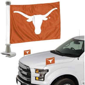 FANMATS 61930 Texas Longhorns Ambassador Car Flags - 2 Pack Mini Auto Flags, 4in X 6in, Perfect for Hood or Trunk