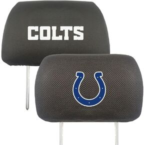 FANMATS unisex Embroidered Head Rest Cover Set, Black, 10 x 14 US