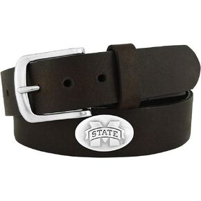 ZEP-PRO Boys' NCAA Mississippi State Bulldogs Children's Leather Concho Belt, Brown