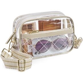 Missnine Clear Bag for Stadium Events Quilted Clear Purse for Women Stadium Approved PVC Crossbody Bag Concert Bag