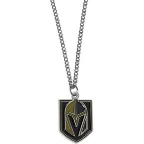 قلادة سلسلة NHL Siskiyou Sports Fan Shop Vegas Golden Knights مع سحر صغير مقاس 22 بوصة بلون الفريق