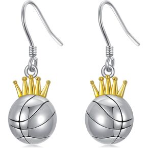 Soccer/Basketball/Volleyball/Softball/Football/Tennis Dangle Earrings for Women 925 Sterling Silver Sports Earrings for Women Sports Team Fan Jewelry