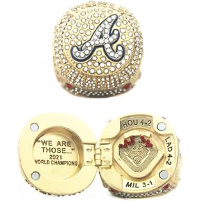 ATL 2021 Braves 13 ACUNA، JR سلسلة هدايا عيد الميلاد Cubs World Replica Champions Ring مجموعة حلقات بطولة أتلانتا مع صندوق خشبي هدايا للنساء والرجال والأطفال والأولاد والآباء in Kuwait