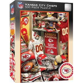 MasterPieces Game Day 500 Piece Jigsaw Puzzle for Adults - NFL Kansas City Chiefs Locker Room - 15"x21"