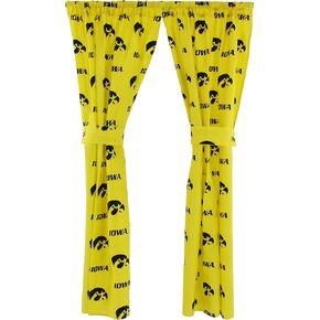 College Covers Everything Comfy Iowa Hawkeyes Curtain Panel Set, 2 Panels, 2 Matching Tie Backs, 42 inches Wide by 84 inches Long