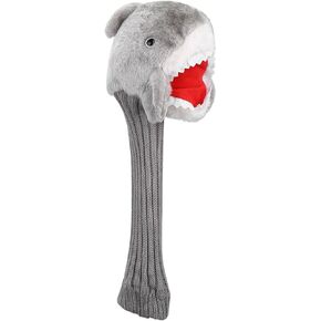 Yosoo Golf Club Cover Shark Animal Golf Club Cover, Plush Cloth Golf Headcover for Brand 3 and 5 Wood Driver, Wear Resistance Cute Shark Head Golf Club Cover 14.6 * 7.1 * 4.3in