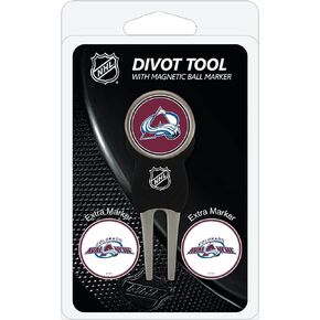 Team Golf NHL Divot Tool with 3 Golf Ball Markers Pack, Markers are Removable Magnetic Double-Sided Enamel