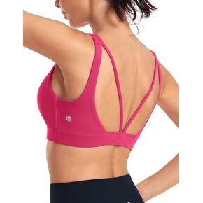 HeyNuts Wonder Sports Bras for Women Medium Support Yoga Bras Workout Bras with Removable Pads,A-D Cups