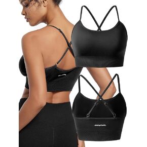 Sports Bra for Women Crossback Mid Impact Sports Bra Medium Support Racerback Sports Bra with Removable Cups
