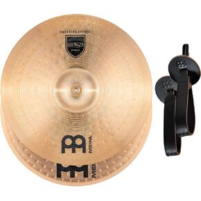 Meinl Cymbals 18" Student Range Marching Cymbals with Straps, B8 Bronze — Made in Germany— 2 Year Warranty, Traditional (MA-BZ-18M)