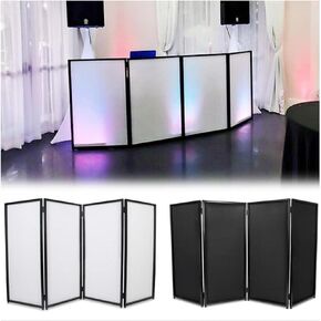 ECOTRIC المحمولة DJ واجهة كشك شاشة غطاء قابلة للطي مع واجهة بيضاء / سوداء + كشك إطار من القماش الصلب + حقيبة سفر حقيبة عرض لوحة سكريم مع قابلة للطي