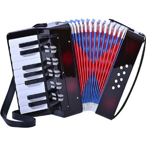 Accordion 17 Piano Keys 8 Bass Button Accordion,Musical Instrument,Mini Accordian Gifts
