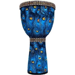 RUOSWTE Djembe Drum Bongo ，Goblet Drum Made Of Goat Leather Drum Head, Hand Painted Cloth, West African Style Hand Drum,Gift For Beginners (C)