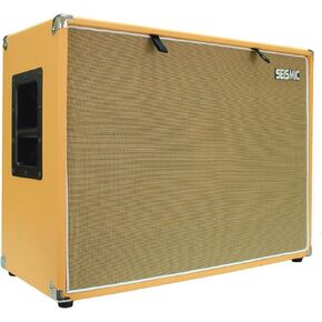 Seismic Audio - 212 GUITAR SPEAKER CABINET EMPTY - 7 Ply Birch - 12" Speakerless Cab - 2x12 - Black Tolex - Wheat Cloth Grill - Front or Rear Loading Options