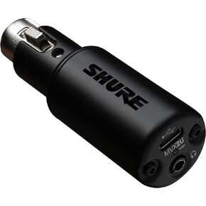 Shure MVX2U XLR-to-USB Digital Interface with Headphone Jack, Integrated Pre-amp with 60dB Gain Control, Zero-Latency Monitoring, 48V Phantom Power, ShurePlus Desktop App, 1m USB-C Cable