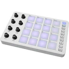 MIDI Controller Strike Pad Midi Drum Pad Drum machine RGB Backlight MIDI Keyboard BT Connection Low Latency 16 Strike Pads 8 Assignable Knobs Note Repeat Portable MIDI Pad Controlador Midi