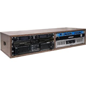 Sound Town DIY 2 x 4U Studio Rack with Baltic Birch Plywood, Weathered Brown For Recording Room, Home Studio (SDRK-D4B)