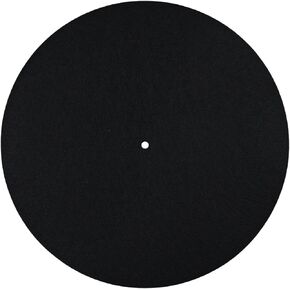 Record Player Mat, 12in Anti-Slip & Anti-Static Felt Record Pad Turntable Slipmat Wool Turntable Platter Mat Vinyl Record Player Protective Mat for Home Record Players (Black)