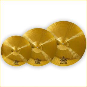 Clap Stack Cymbal, 3-Piece Cymbal Stack with Hammer Marks (11", 13", 15"), Smack Stack Cymbals for Drum Kits