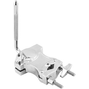 L-Rod Cowbells Clamp,Cowbell Percussion L-Rod Holder for Cowbell,Cowling Mounting Bracket Adjustable Cowbell MountIng Bracket Clamp for Drum Musical Instrument Accessory(Silver,Size:6.1x4.92inch)