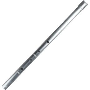 Traditional Musical Instrument D Key 5 Holes Silver Metal Aluminum alloy Flute called Shakuhachi