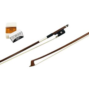 MI&VI CB-530 Classic Cello Bow (Size 1/2) with Bow Soft Bag and Rosin for Bow Hairs Included - Ebony Frog - Well Balanced - Light Weight - Real Mongolian Horse Hair (Cello 1/2) - MIVI Music