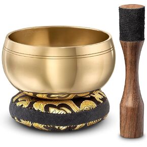 Tibetan Singing Bowl Set – Authentic Hand-Tuned Sound Bowl for Meditation – Complete Meditation Bowl Kit with Cushion, Mallet & Guide – Perfect Tibetan Bell for Yoga, Relaxation, & Sound Healing