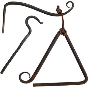 Cast Iron Triangle Dinner Bell with Hanging Bracket