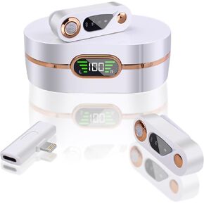 جهاز الثلاثة في واحد مناسب لأجهزة iPhone وiPad وميكروفون لاسلكي وبطارية تدوم 7 ساعات وميكروفون صغير يلغي الضوضاء لتسجيل الفيديو والألعاب الحية والمقابلات ويوتيوب وTikTok وVlog. in Kuwait