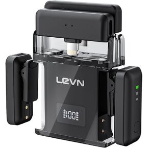 LEVN Wireless Lavalier Microphone, Microphone for iPhone (2 TX + 2 RX + Charging Case), Mini Mic with Noise Cancellation, 20H Battery, 200ft, Wireless Microphone for iPhone 15/14/13/12, Android, PC