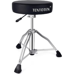 Drum Throne Adjustable Height Drum Stool, Removable Drum Seat Hydraulic Drum Throne with Padded Drum Chair, Stable 2-Pieces Legs & Larger Anti-Slip Feet