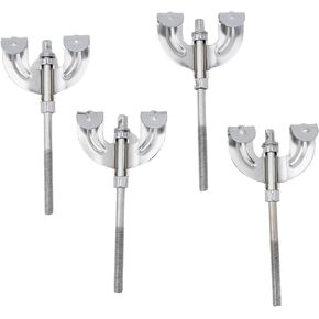 4-Pack Chrome Bass Drum Claws and Tension Rods Set - Percussion Instrument Accessories for Drum Hardware Parts Replacement, Hook Screws, Washers & Rods Fit Most Floor Tom Lugs (Size: 11x5.4x1.5 cm)