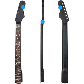 22 Fret ST رقبة جيتار كهربائي من خشب القيقب الكندي، نحت شجرة الحياة لأصابع خشب الورد، أسود غير لامع، نصف قطر لوحة الفريتس 14 بوصة، صامولة عظمية in Kuwait