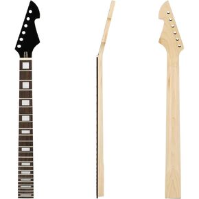 استبدال رقبة الجيتار الكهربائي 24 فريت 25.5 بوصة لوحة أصابع من خشب القيقب وخشب الورد مع مسمار ترصيع شبه منحرف على in Kuwait