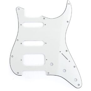 Musiclily Pro 11 فتحة زاوية دائرية HSS جيتار Strat Pickguard Humbucker للولايات المتحدة الأمريكية/المكسيك ستراتوكاستر بيك اب مفتوح، 3 طبقات أسود