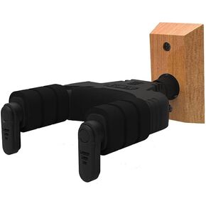 Guitar Wall Mount Auto Lock Bass Guitar Wall Hanger, Hard Wood Base Guitar Hook for Acoustic Classical Electric Bass Guitars Ukulele Banjo and Mandolin (2 Sets)