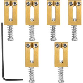 6Pcs Brass Tremolo Bridge Saddles Compatible with Strat Stratocaster Tele Telecaster Electric Guitar
