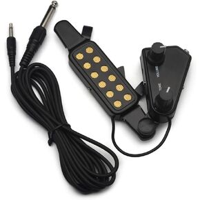 12 Sound Hole Pickup Magnetic Pickup Transducer with Volume/Tone Kit for Acoustic Guitar