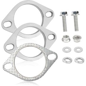 2.5 Inch 2-Bolt Exhaust Flange Repair Kit,Stainless Steel Exhaust System Kit with Exhaust Bolts & Exhaust Gasket,Exhaust Pipe Flange Gasket for Automotive Replacement Exhaust Flanges (2.5 Inch)