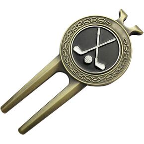 Golf Divot Repair Tool with Golf Club Skull Ball Marker Golf Gift for Golfer (Club)
