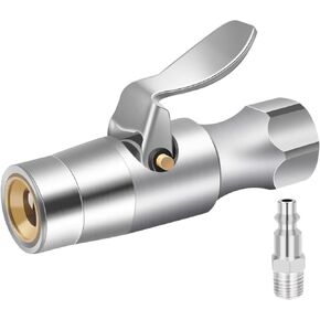 قفل ظرف الهواء، قفل بفكين فولاذيين للخدمة الشاقة على ظرف الهواء لأي إطارات صمام شريدر - لا يوجد تسرب للهواء، مصنف حتى 150 رطل لكل بوصة مربعة - 1/4 NPT متضمن - تدفق مفتوح in Kuwait