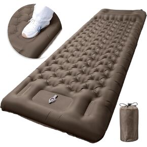 Inflatable Camping Sleeping Pad with Pillow, Extra Thickness 4 Inch Sleeping Mat with Built-in Pump, Compact & Ultralight Camping Air Mattress for Backpacking Hiking Tent Traveling